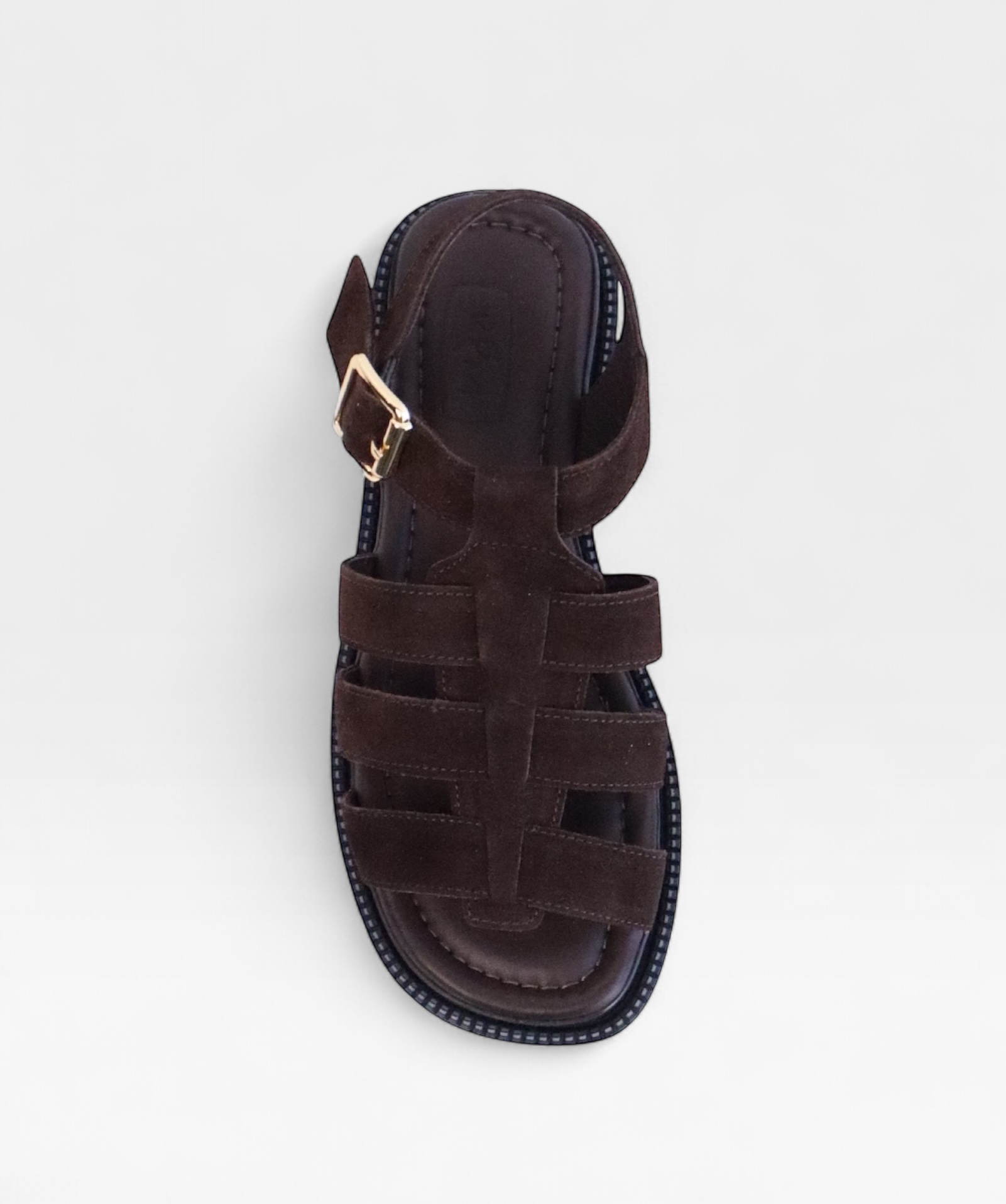 BROWN SUEDE  TWIST SS26 STRAPPY