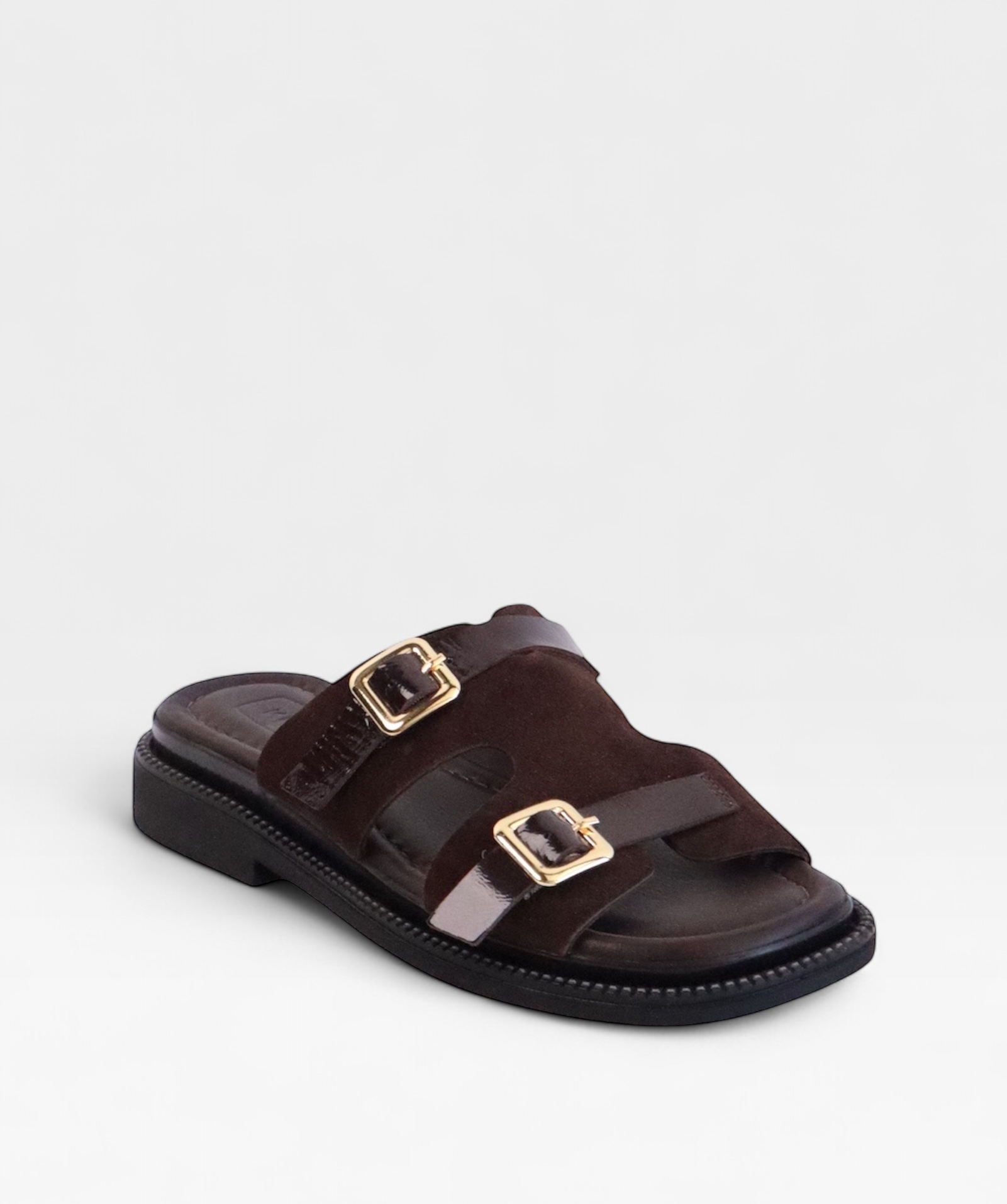SUEDE BROWN TWIST SS26 DOUBLEBUCKLE