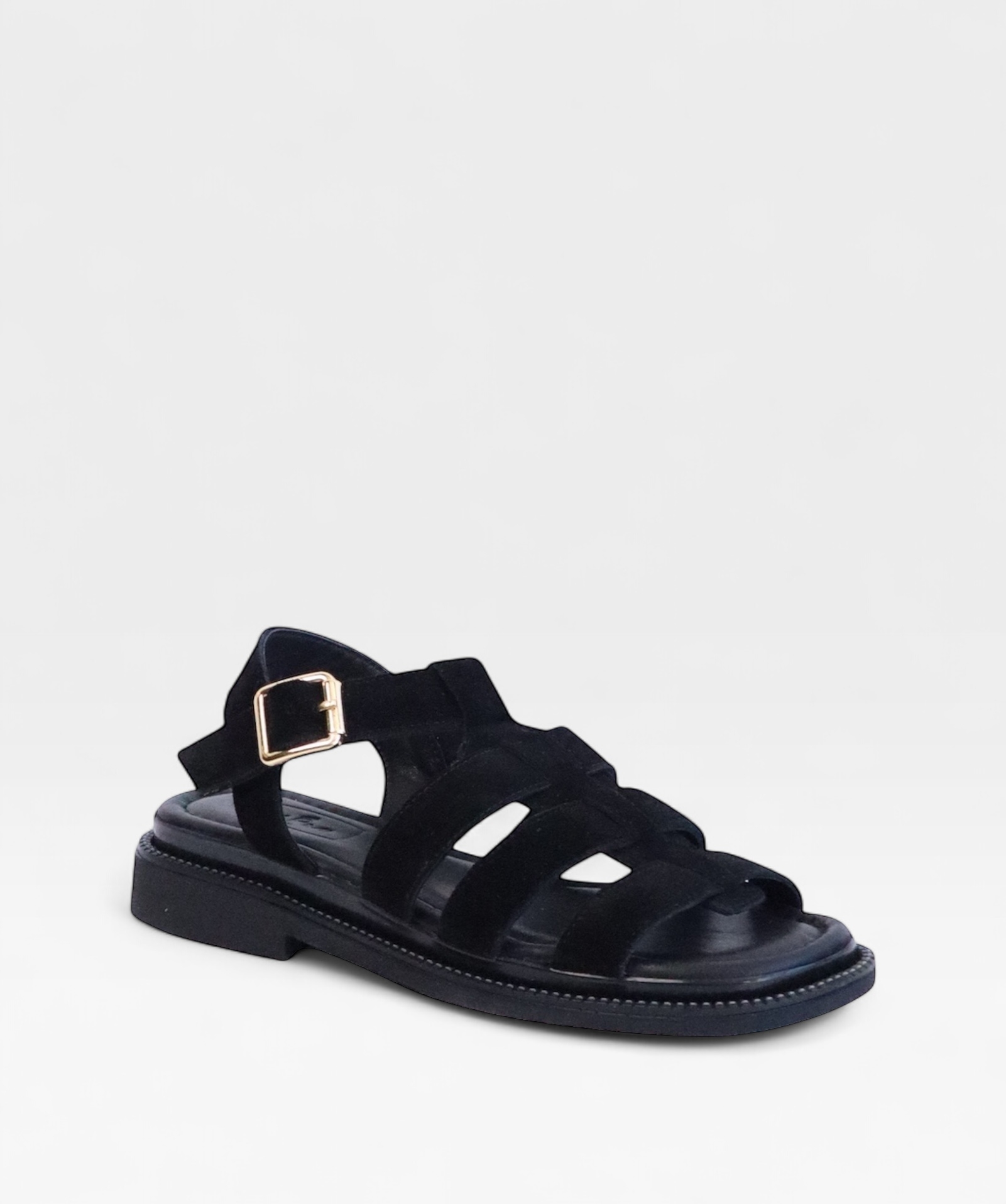 SUEDE BLACK TWIST SS26 STRAPPY
